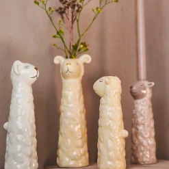 KERAMIKVASE M/VÆDDER 18 CM | GRÅ