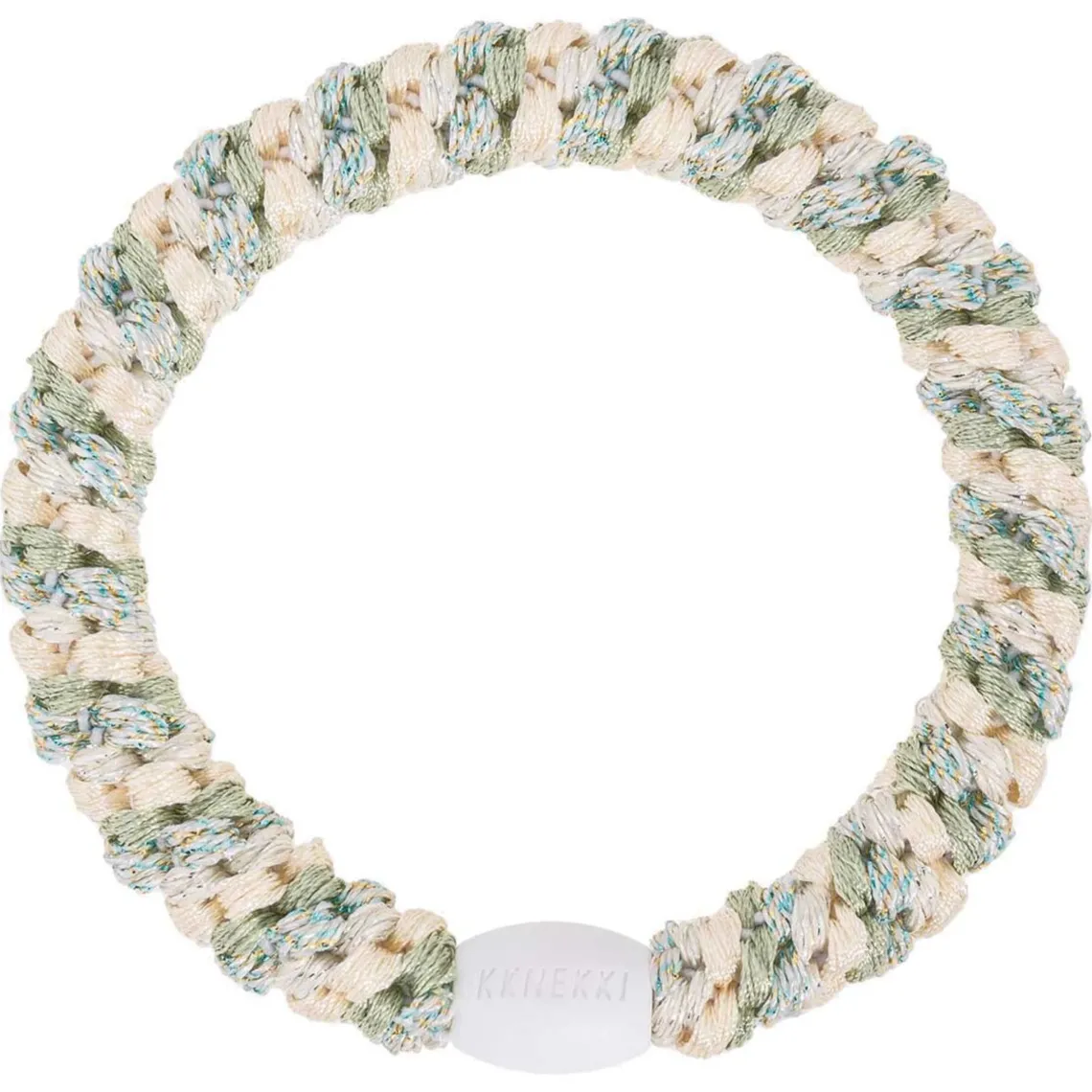 KKNEKKI HÅRELASTIK | IVORY/DUST LIND GREEN GLITTER