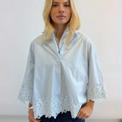 KLARA EMBROIDERY BLOUSE | LIGHT BLUE