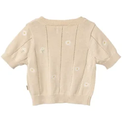 KNIT TOP S/S MALVINA | SANDSHELL WHITE FLOWER