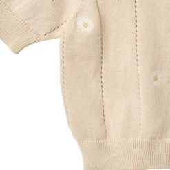 KNIT TOP S/S MALVINA | SANDSHELL WHITE FLOWER