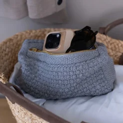 KNITTED CLUTCH | GREY MELANGE