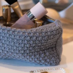 KNITTED CLUTCH | GREY MELANGE