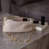 KNITTED CLUTCH CROSSBODY CHAIN | BEIGE MELANGE
