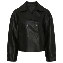 KORT TRENCHCOAT I SKIND | SORT