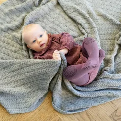 KRAVLE STRØMPEBUKSER I ØKOLOGISK BOMULD | MISTY PLUM