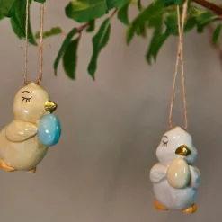 KYLLING M/ÆG I KERAMIK 6 CM | GRÅ