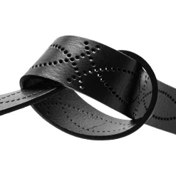 LÆDERBÆLTE M/SMUKT WESTERNMØNSTER | SORT