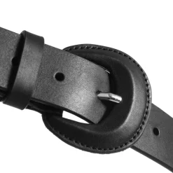 LÆDERBÆLTE M/STORT BÆLTESPÆNDE | SORT
