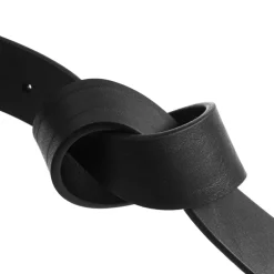 LÆDERBÆLTE M/STORT BÆLTESPÆNDE | SORT