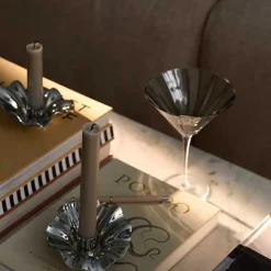 LEA CANDLE HOLDER | CHROME