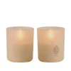 LED LYS - GLAS 6X7 CM 2 STK. | BEIGE