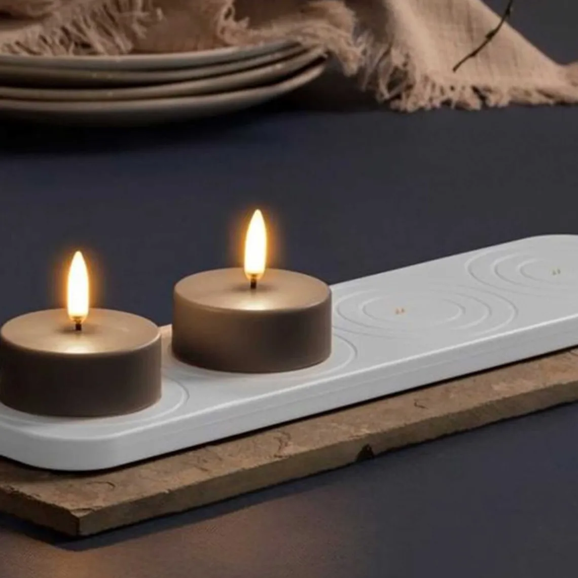 LED RECHARGEABLE BASE, MEDIUM | WHITE