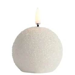 LED RUNDT LYS 7X7 CM - GLITTER | HVID