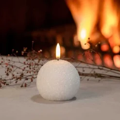 LED RUNDT LYS 7X7 CM - GLITTER | HVID