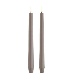 LED TAPER CANDLE TWIN PACK | SANDSTONE