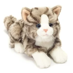 LIGGENDE KAT GRÅ 20 CM