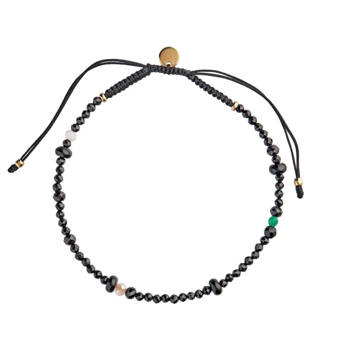 LISSÉ BRACELET - BLACK DREAM COLORS WITH BLACK RIBBON | FORGYLDT