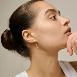 LIVA HOOPS FORGYLDT | BLUE QUARTZ