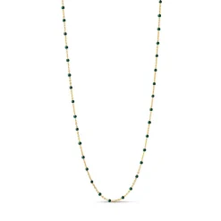 LOLA HALSKÆDE FORGYLDT | PETROL GREEN
