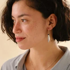 LONGFUL LAPIS LAZULI TIGER EYE EARRINGS