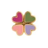 LOVE HEART CLOVER ENAMEL EARRING 1 STK | FG/PINK FUSCHIA