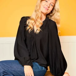 LUISA RAGLAN BLOUSE | BLACK