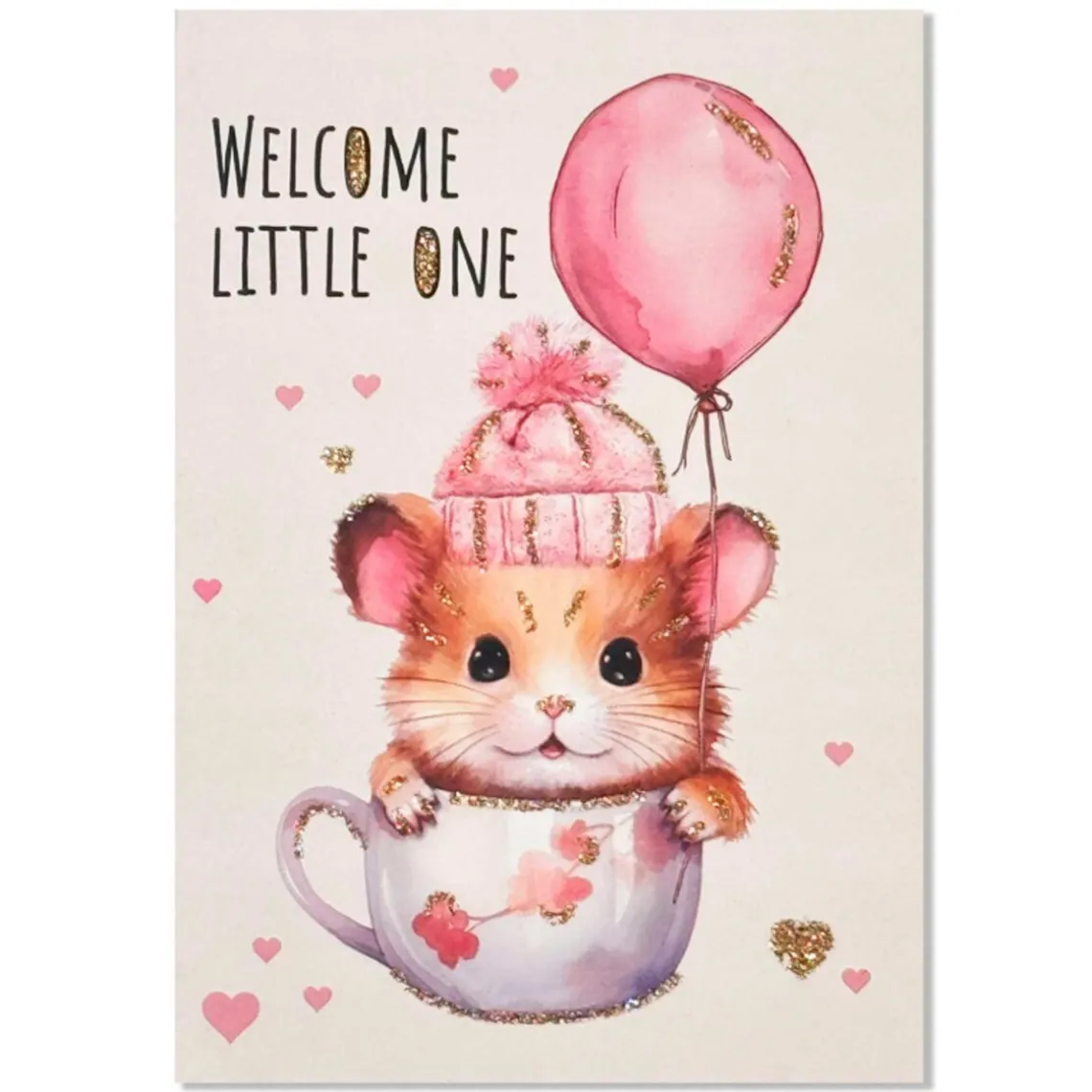 LYKØNSKNINGSKORT 13X9 CM | WELCOME LITTLE ONE