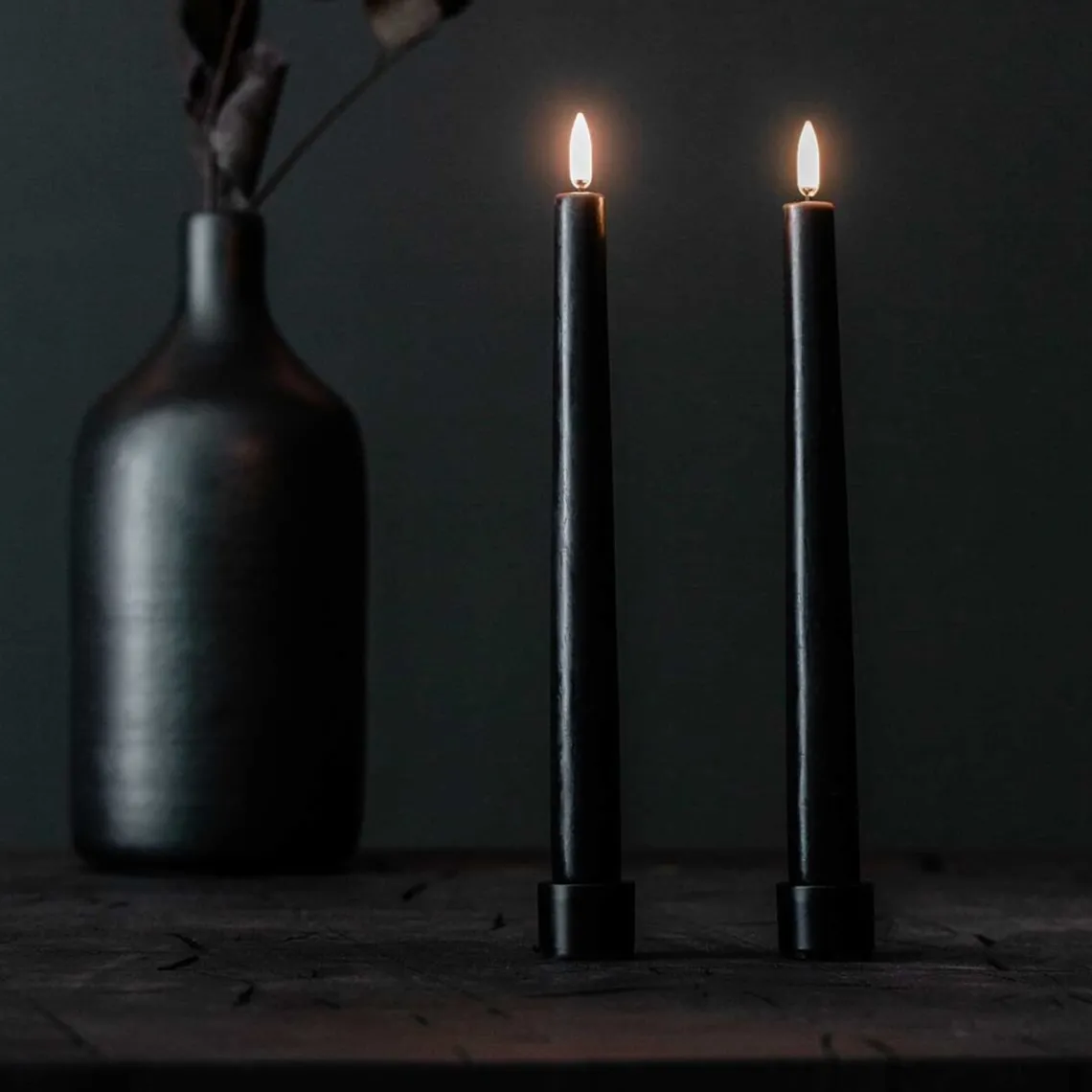 LYSESTAGE - 2 STK. 3,2X2,3 CM | MAT SORT