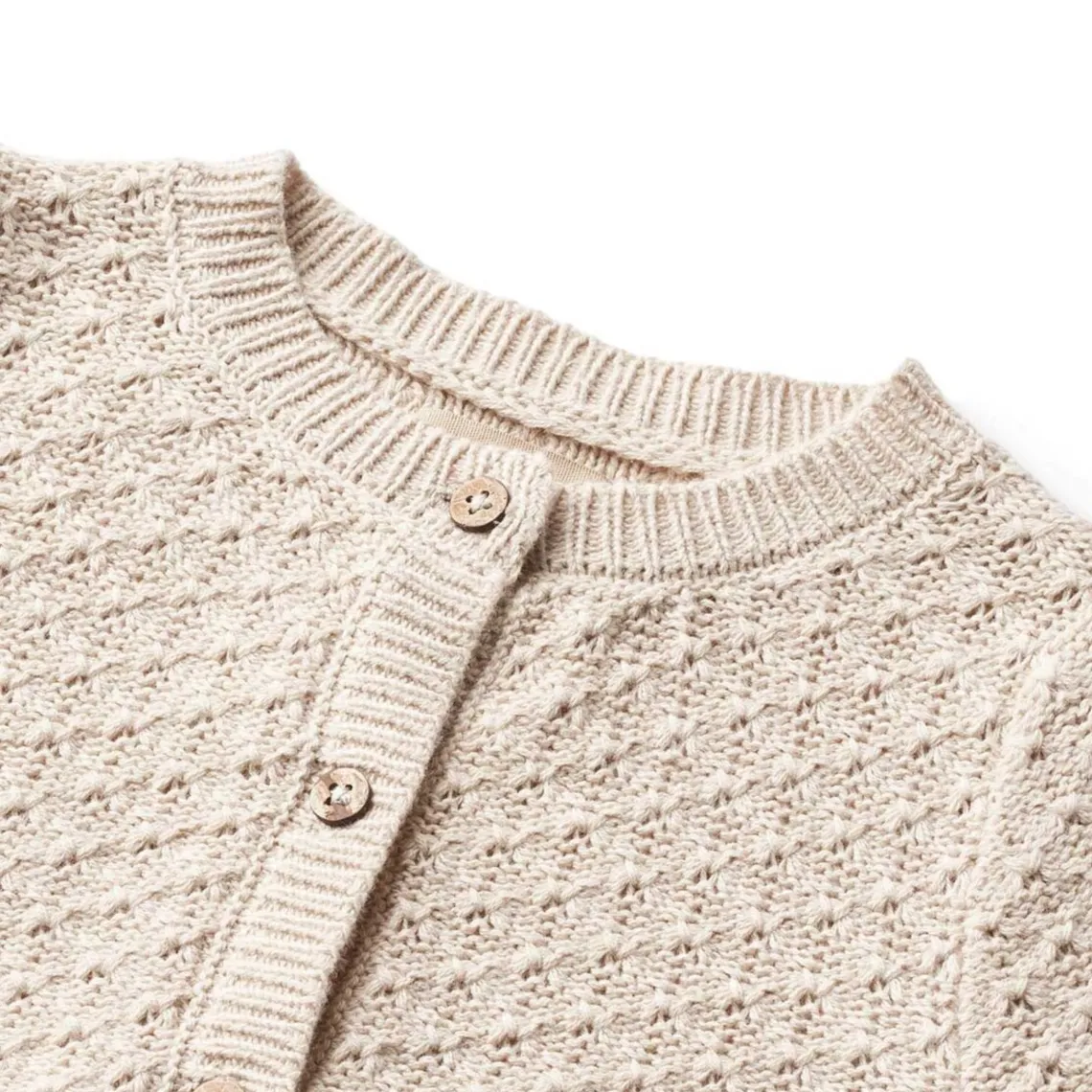 MAGNELLA STRIKKET CARDIGAN | OFF WHITE