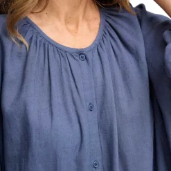 MAY SHIRTDRESS LINEN | SEA BLUE