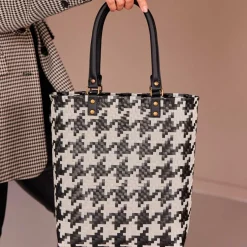 MAYFAIR SHOPPER W/PATTERN | BLACK W/CHAMPAGNE