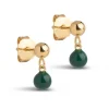 MINA STUDS FORGYLDT | PETROL GREEN