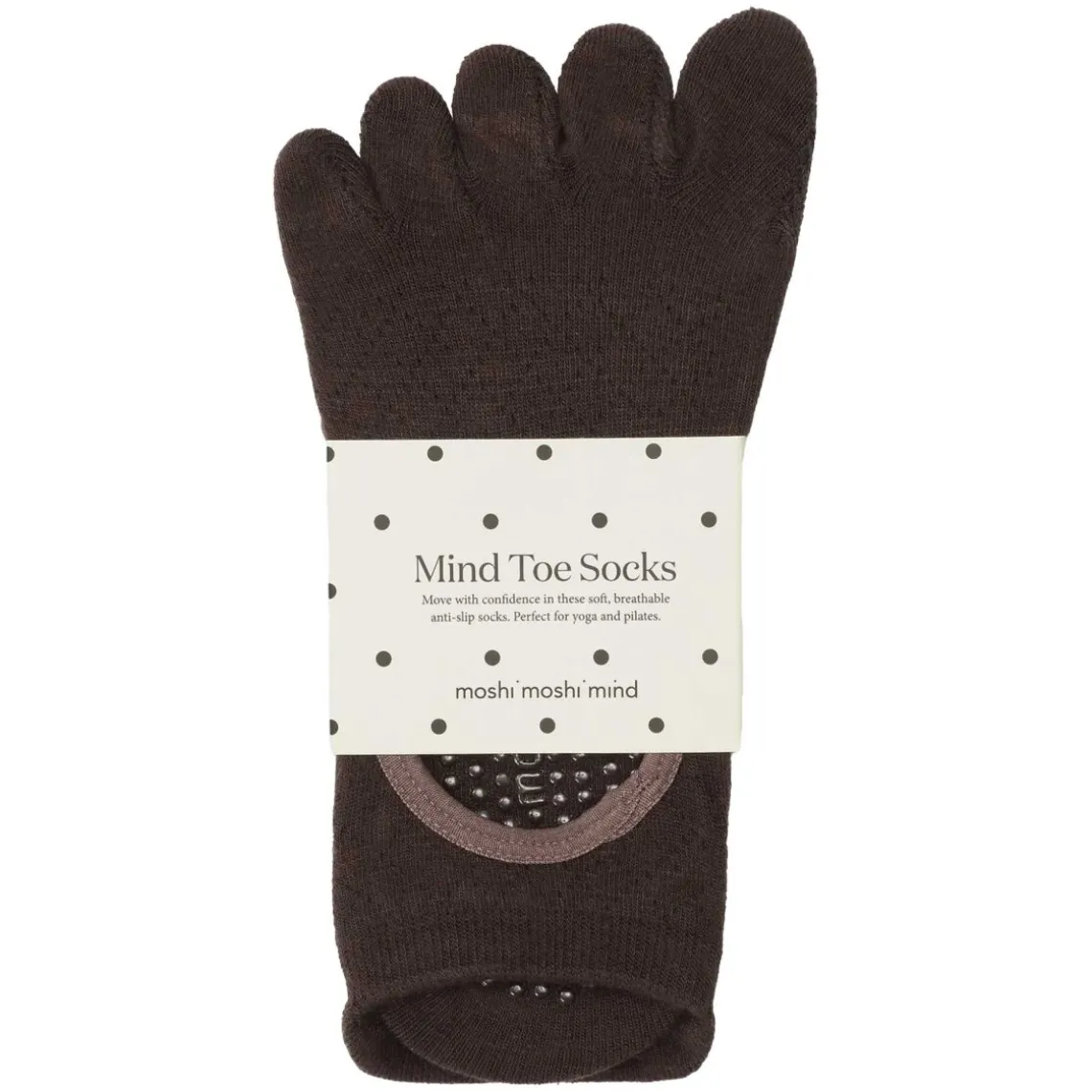 MIND TOE ANTI SLIP SOCKS | DARK BROWN