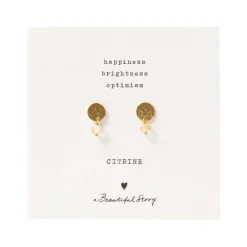 MINI COIN CITRINE EARRINGS