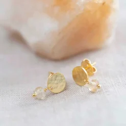 MINI COIN CITRINE EARRINGS