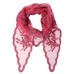 MIRIANA TRIANGLE LACE SCARF | WINE