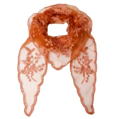 MIRIANA TRIANGLE LACE SCARF | TOBACCO