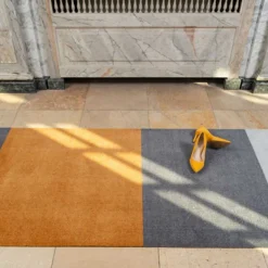 MÅTTE STRIPES HORIZONTAL 40X60 | DIJON/STEEL/GRÅ