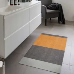 MÅTTE STRIPES HORIZONTAL 40X60 | DIJON/STEEL/GRÅ