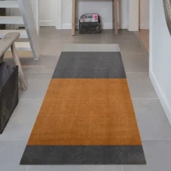 MÅTTE STRIPES HORIZONTAL 40X60 | DIJON/STEEL/GRÅ