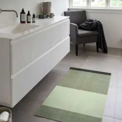 MÅTTE STRIPES HORIZONTAL 40X60 | LYS/STØVET/MØRK GRØN