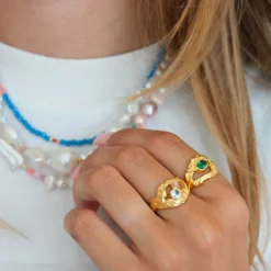 MY LOVE ROCK W GREEN STONE RIN