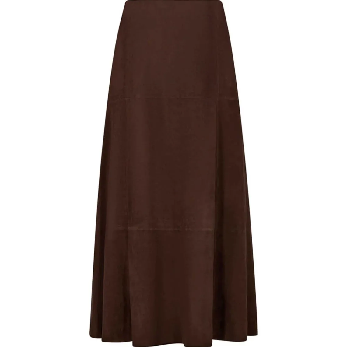 NAOMI LANG SKINDNEDERDEL | DUSTY BROWN