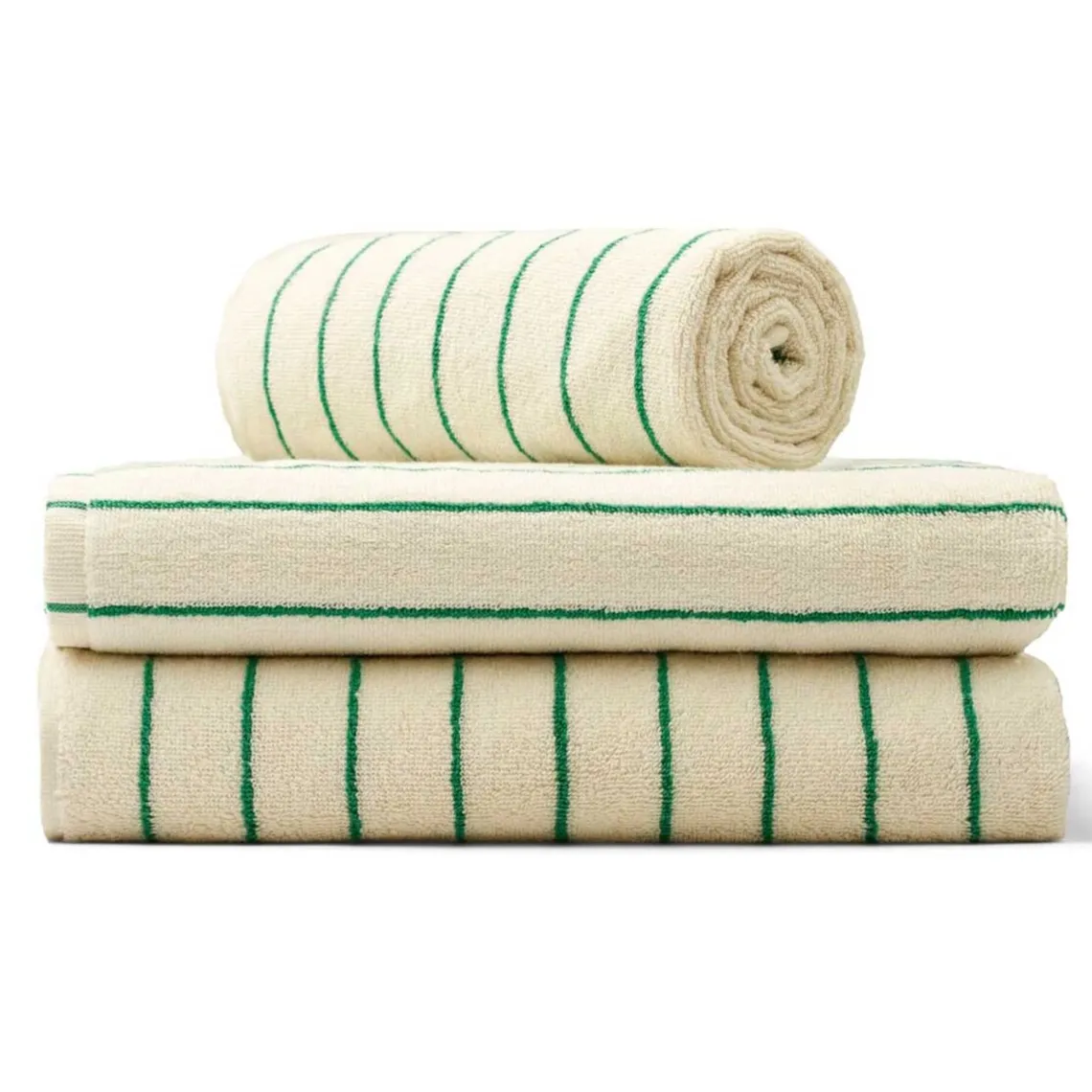 NARAM BADEHÅNDKLÆDE 70X140 CM | PURE WHITE/GRASS