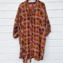 NELLY SKJORTE | LILLA/ORANGE BLOMST