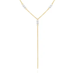 OCEAN HALSKÆDE M/PERLER & KÆDE | FORGYLDT