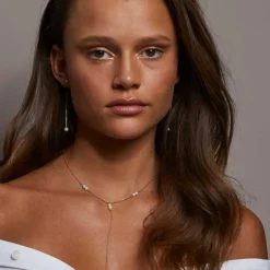 OCEAN HALSKÆDE M/PERLER & KÆDE | FORGYLDT