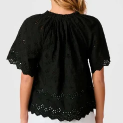 ODET EMBROIDERY BLOUSE | BLACK