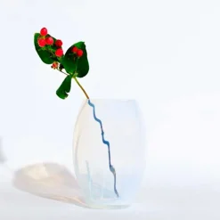 OPALINE ELIPSE VASE | CREAMY WHITE